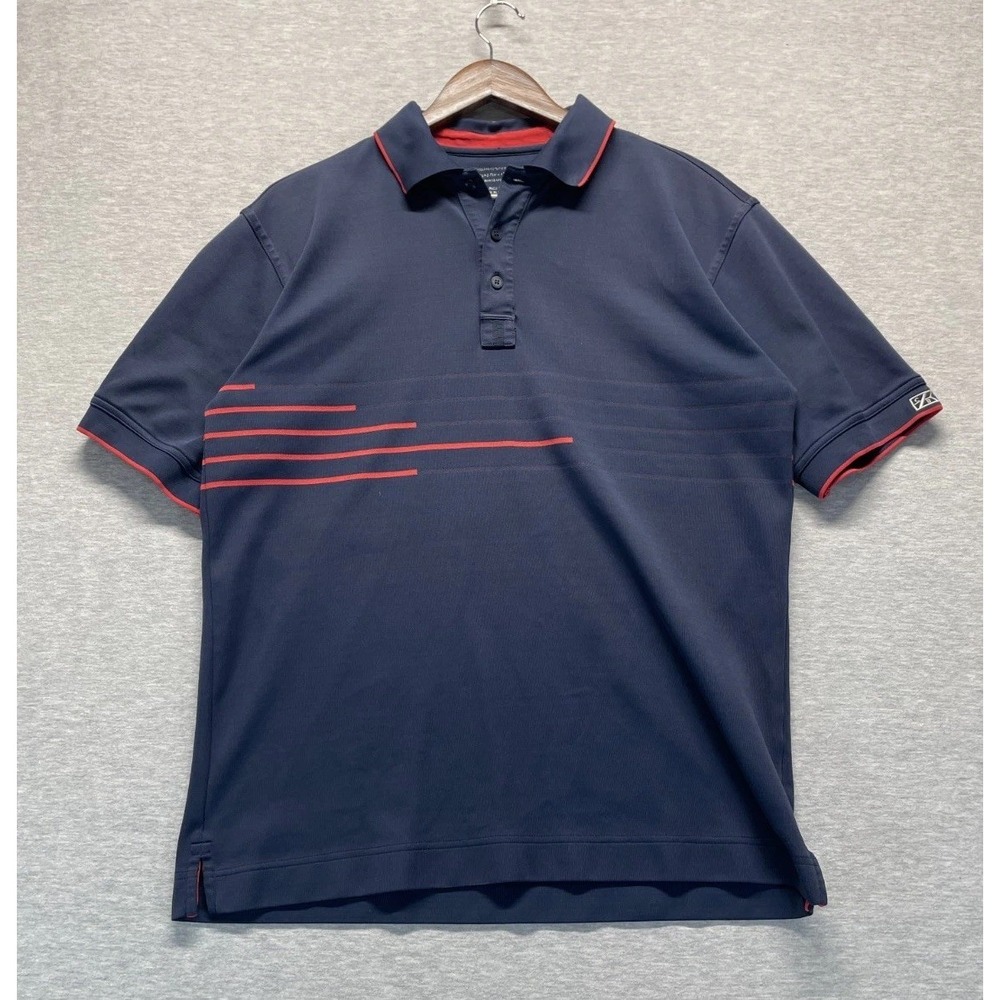 Cutter & Buck Dry-Tec Polo Shirt Mens Medium Navy Blue Performance Golf Tennis